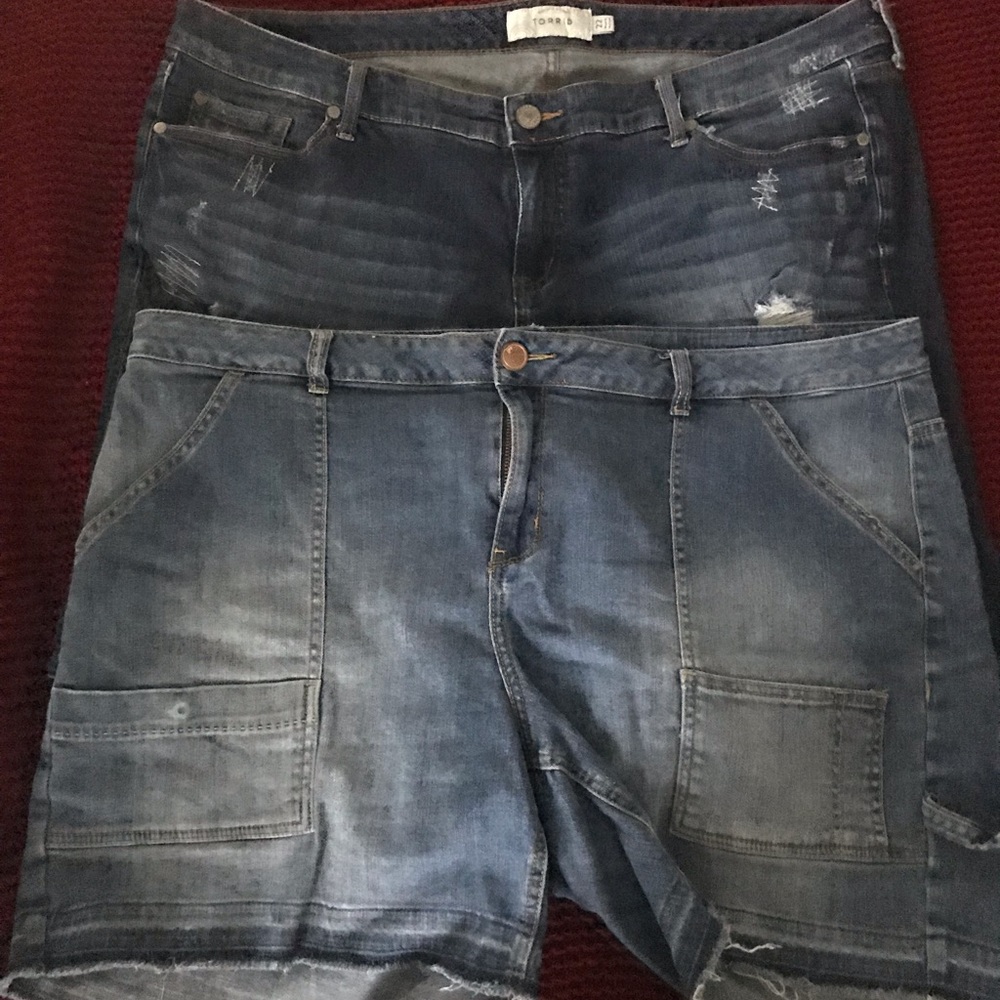 2 pairs of denim shorts!
